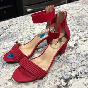 WHIT Vibrant Red Strappy Heels